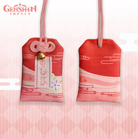 Game Genshin Impact Yae Miko Key Chain Cosplay Polyester Embroidery Omamori Pray Fortune Safe Bag Guard Talisman Keychain