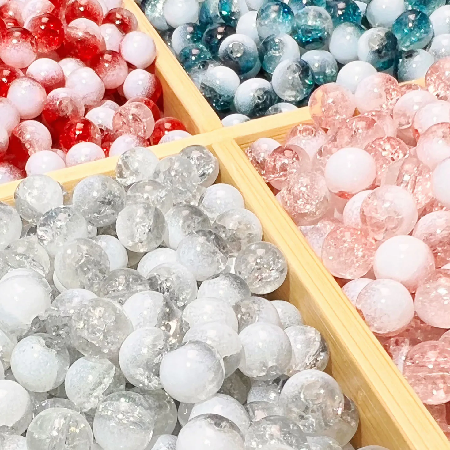 8/10mm Milk Cap Internal Fissure Glass Beads Flower Beads Handmade Diy Bracelet Necklace Jewelry Accessories