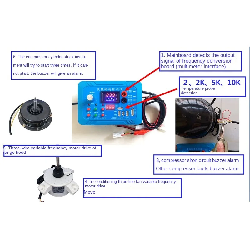 220/110V English Version Refrigerator Compressor Inverter Board Tester Pulse Solenoid Valve Inverter Refrigerator Test Universal