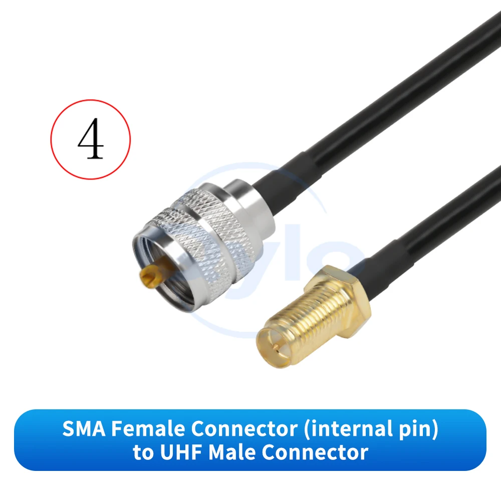 (1 pcs) LMR240 SMA Male to Male Adapter to UHF Male Extension Cable UHF Adapter Cable for Router AP RF Extension Cable 50-4