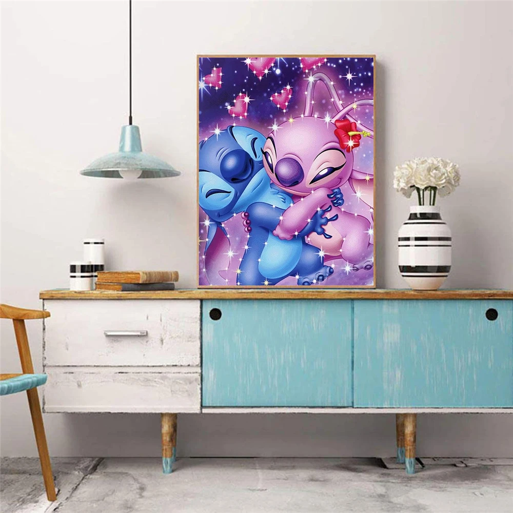 Disney DIY 5D Diamond Painting Cartoon Lilo and Stitch Diamond Mosaic Embroidery Rhinestone Pictures Home Decor Gifts for Child