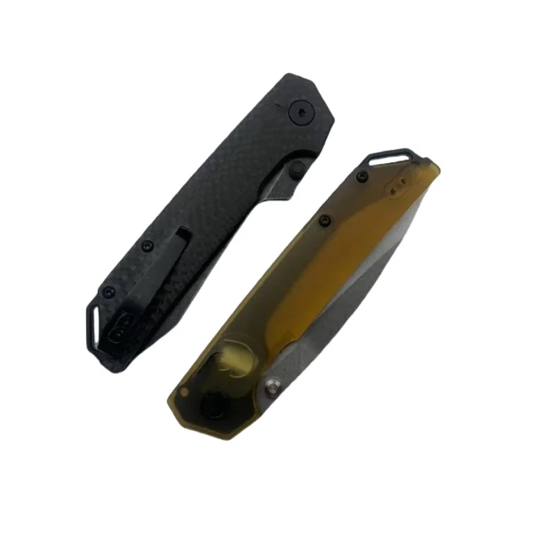 Cuchillo plegable de bolsillo de iridio 2038, navaja táctica lavada a la piedra para caza al aire libre, Camping, supervivencia, herramientas EDC