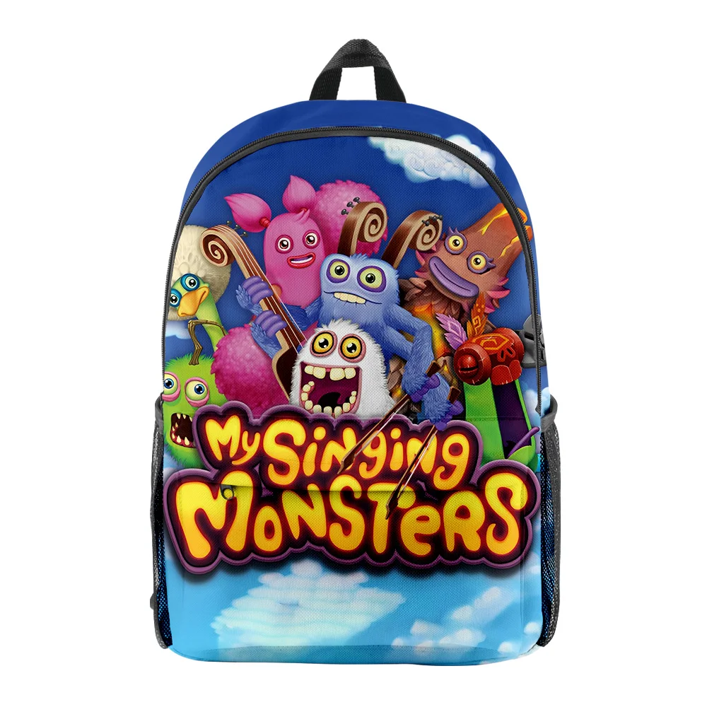 Hip Hop Youthful my singing monsters Student School Bags Notebook Backpacks 3D Printed Oxford Waterproof Boys/Girls Travel Bags