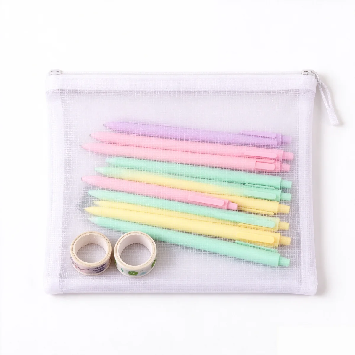 Mesh Zipper File Bag Toy storage bag building block puzzle sub-package bag children zipper transparent finishing storage box