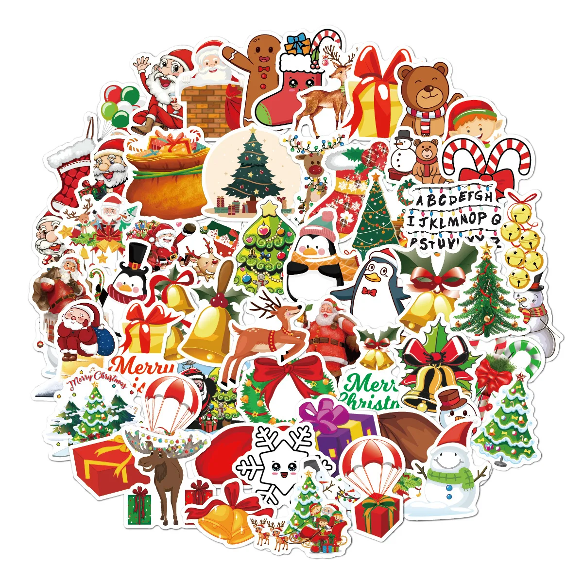 

50 pieces Diy Critter Christmas graffiti sticker diary mobile phone laptop luggage guitar sticker