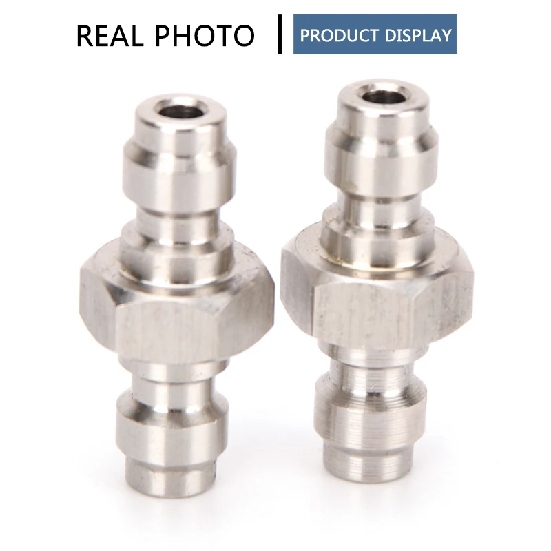 Pneumatic Male-Male Plug Quick Coupling 8mm Fill Head Air Filling Socket Stainless Steel Double End Male Plug 1pc/set