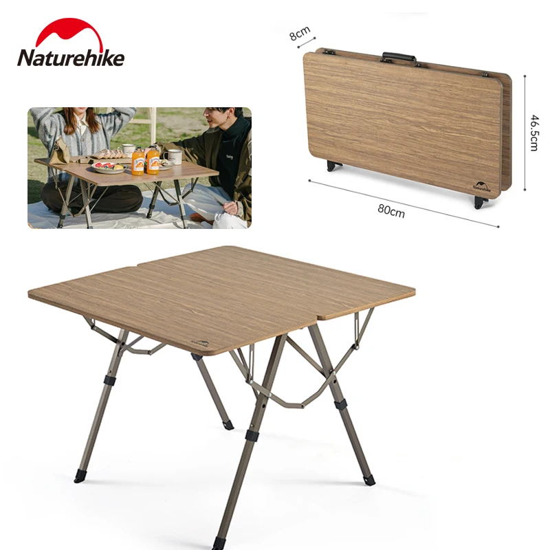 Naturehike Lift Camping Folding Table Adjustable Height 39-60cm Table Aluminum Bracket Quick Open Outdoor Multipurpose Furniture