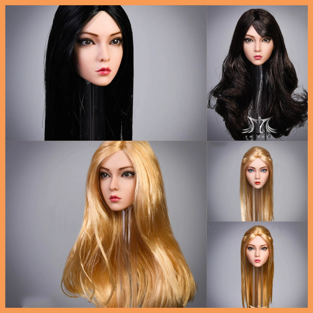 

YMTOYS YMT029 1/6 Big Eyed Beauty Rose Hair Transplant Female Head Sculpture For 12'' TBL ph Wheat Color Action Figure Body