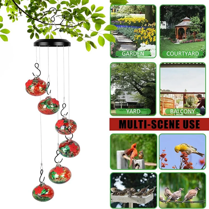 New Wind Chime Bird Feeder Garden Decor Outdoor, Bird Feeder With Hanging And Window Connection