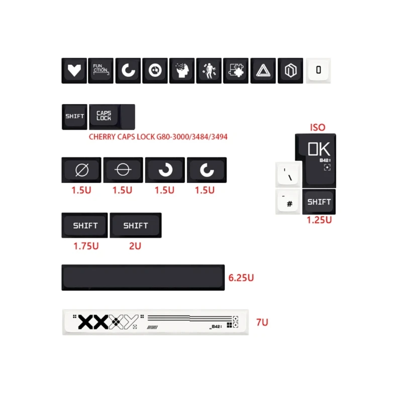 

Колпачки для клавиш PBT, 128 клавиш, поток печати, термотермический DYE-SUB, XDA, механическая клавиатура, колпачок для MX,