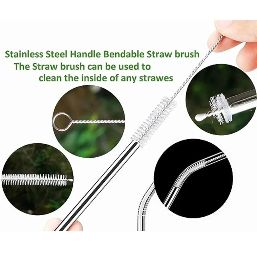 10Pcs Drinking Straw Cleaning Brush Set Tubes Washing Cleaner Kit Extra Long Pipe Cleaner Tools for Glasses Straw Cups Bottles