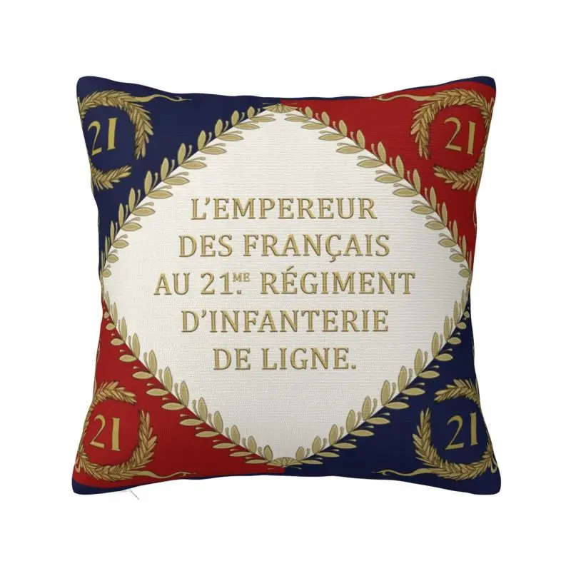 

Napoleonic French Regimental Flag Cushion Covers 45x45cm Soft Throw Pillow for Car Square Pillowcase Living Room Decoration