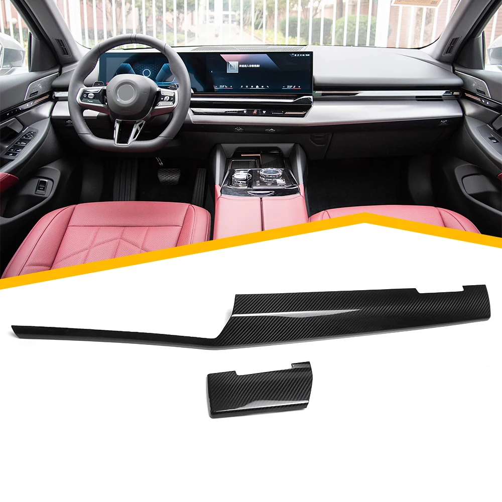 

for BMW 5 Series G60 G61 530i 540i M60 2024+ Interior Center Console Dashboard Strip Panel Trim Dry Carbon Fiber