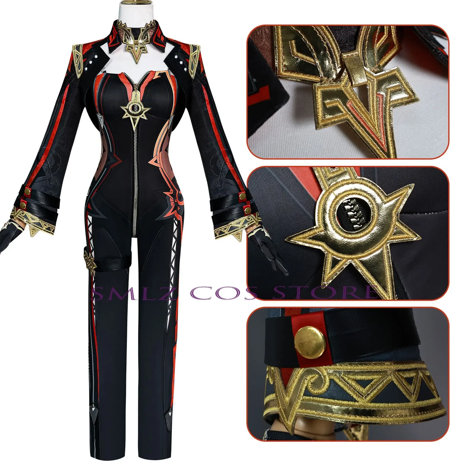 Game Genshin Impact Mavuika Cosplay Pyro Archon Costume Uniform Wig Set Halloween Carnival Party Outfit Women Role Play Clot