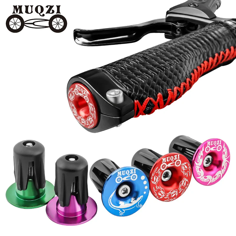 MUQZI Bike Handlebar End Plugs Aluminum Alloy Handlebar End Caps MTB Road BMX Fixed Gear Bike Bar Ends Plug