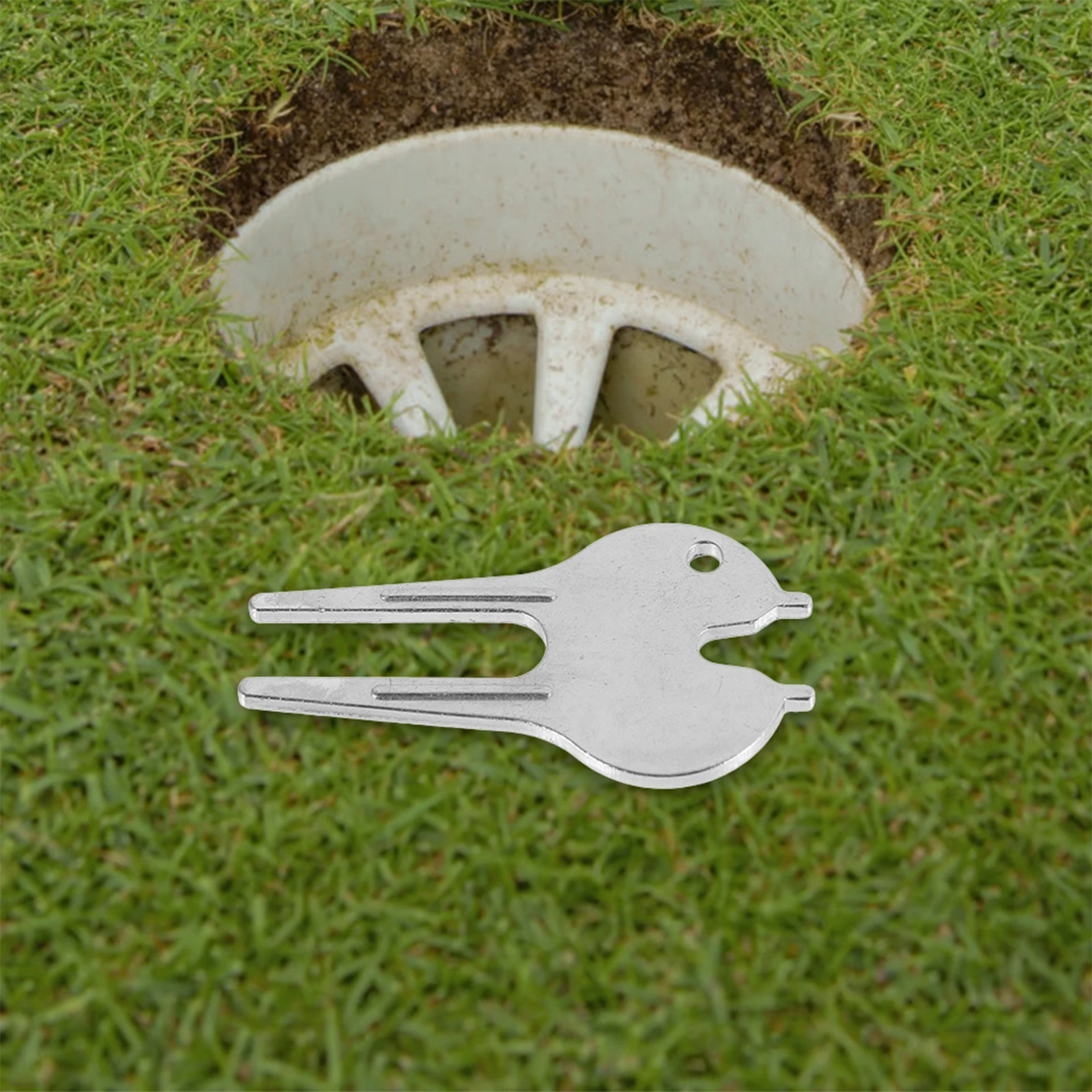 6 قطعة شوكة جولف خضراء محمولة أداة ديفت مقاومة للاهتراء معدنية مدمجة ملحقات جولف رياضية خارجية علامة كروية احترافية