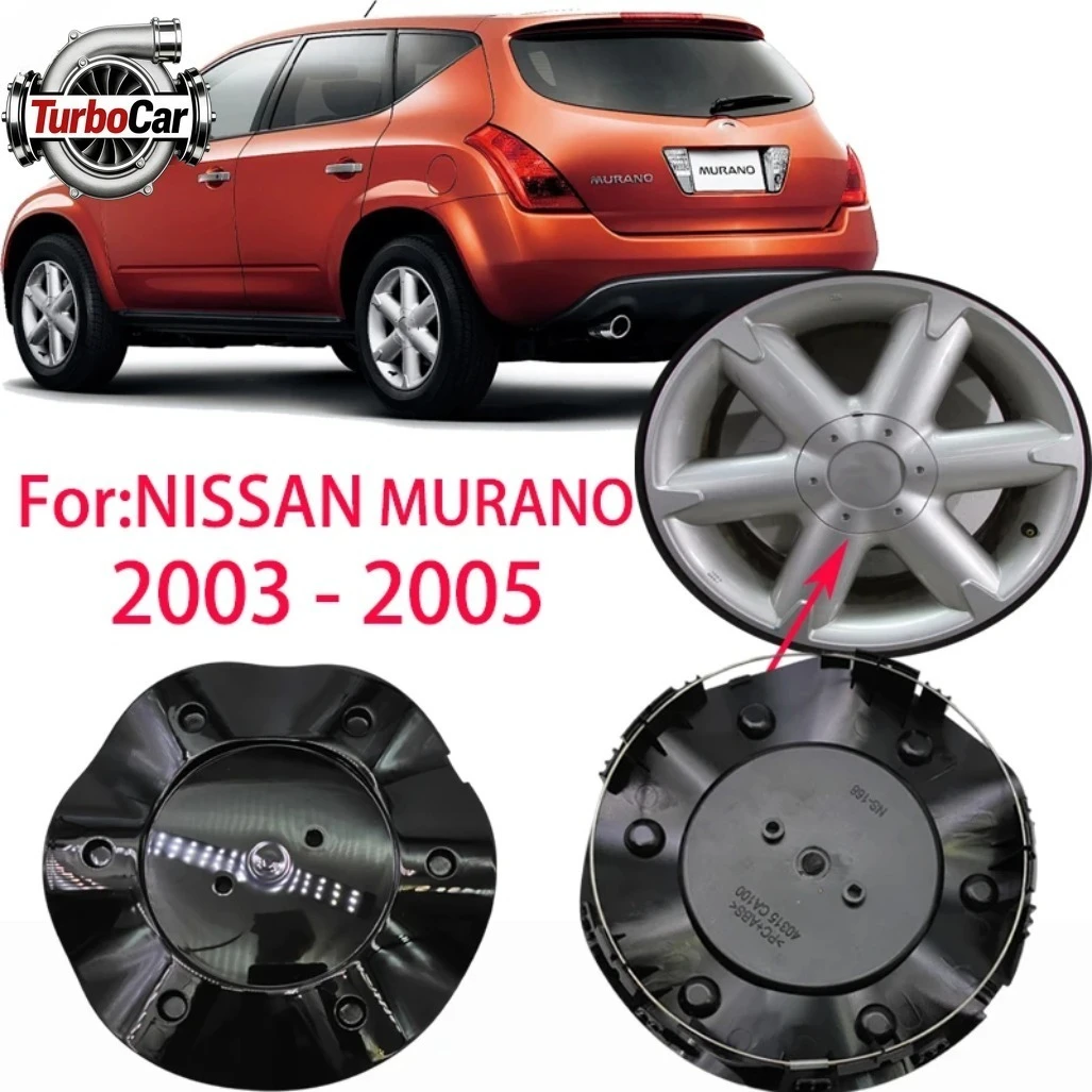 

Для Nissan Murano 2003-2005: Центральные колпачки для легкосплавных дисков, 6 спиц, 18 дюймов, OEM 40315-CA100, 4 шт./компл., черные колпаки на ступицы
