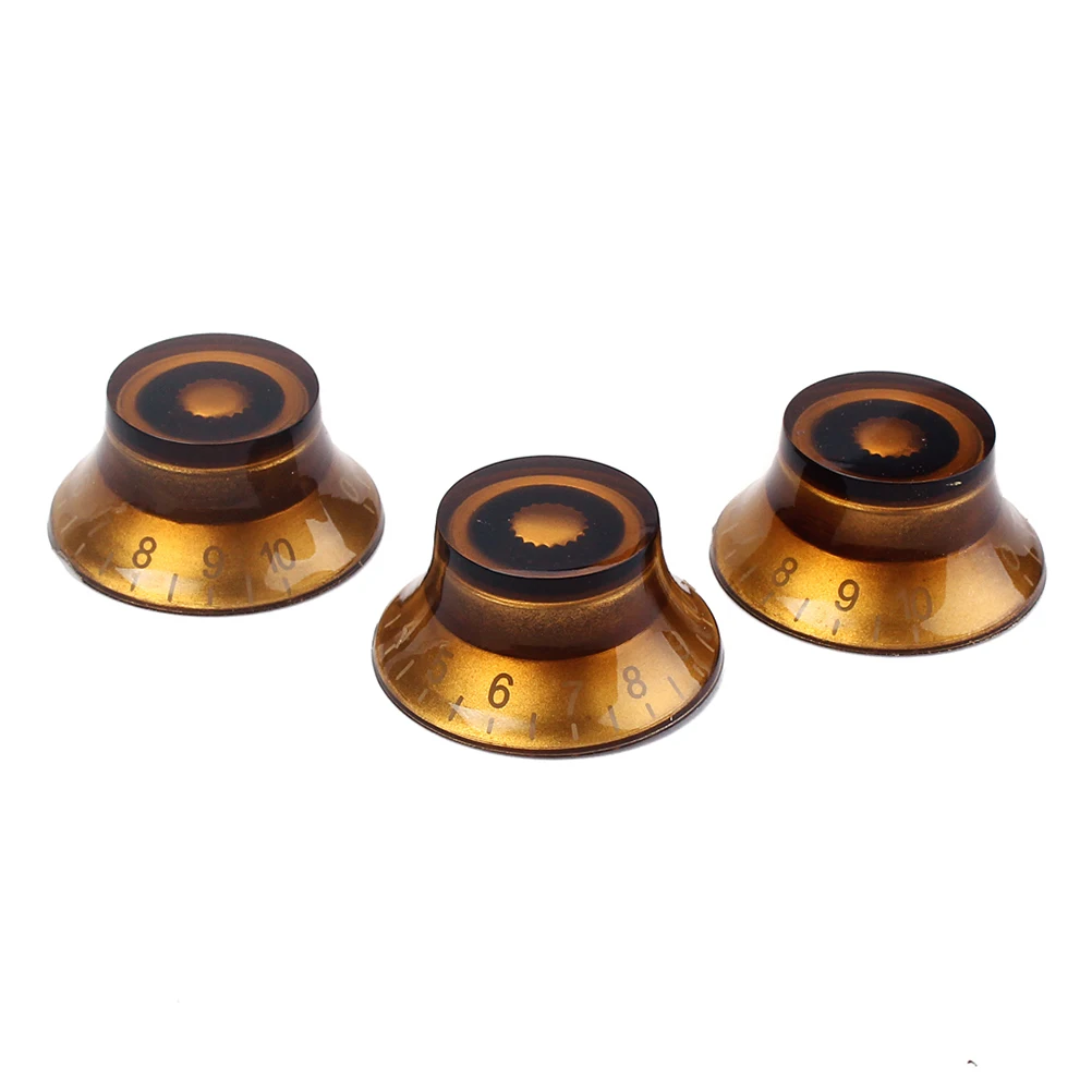 

3PCS/Set Round Guitar Knobs Volume Tone Control Knobs Rotary Knobs Style Electric Guitar Parts Replacement (Light Brown)