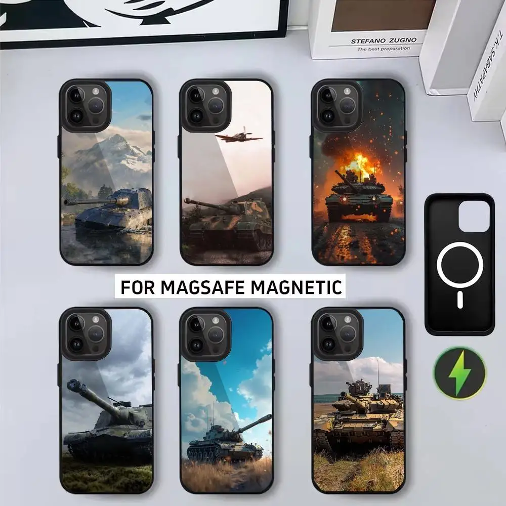 

Tank pattern Phone Case For iPhone17,16,15,14,13,12,11 Plus,Pro Max Magnetic For Magsafe Wireless Charging