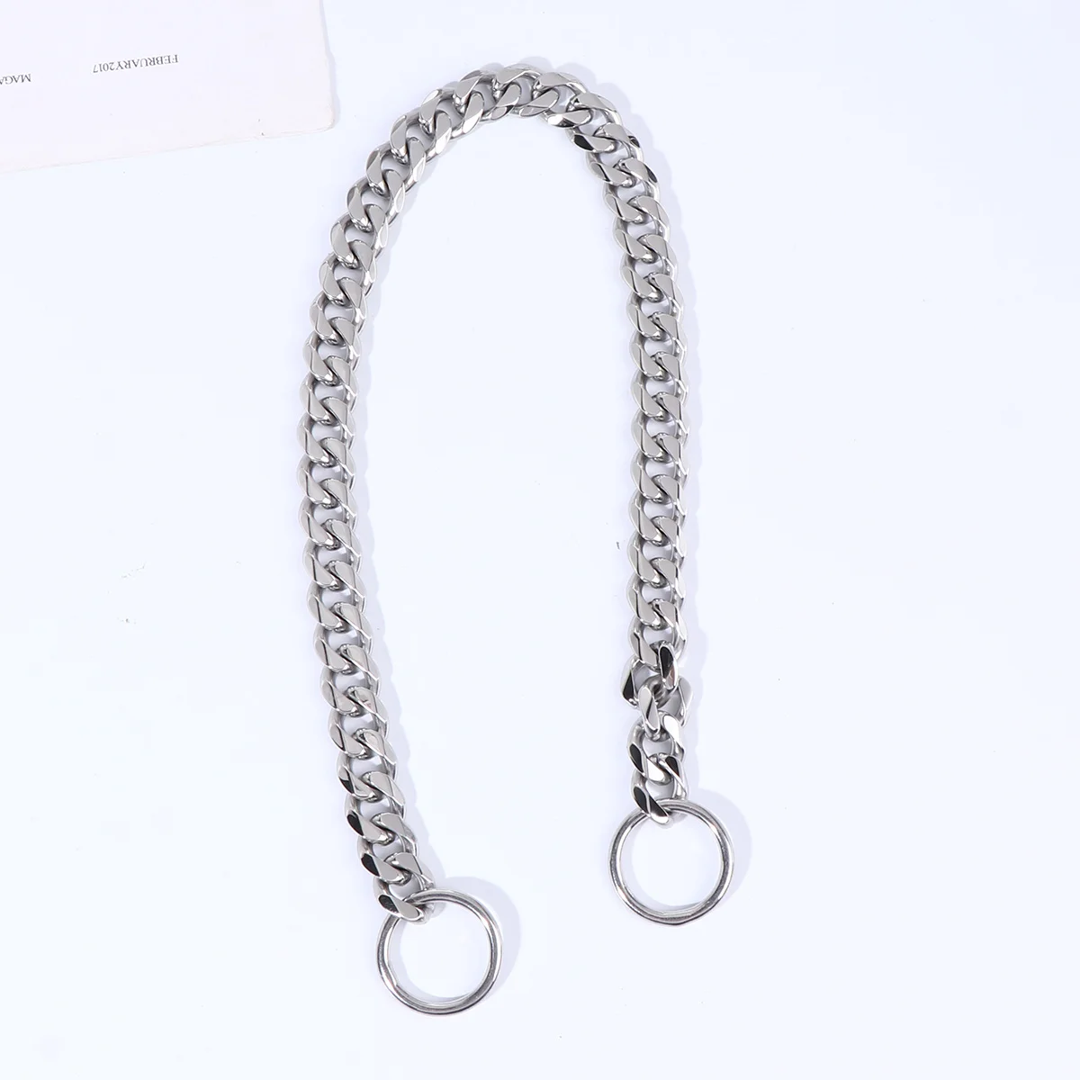 

24 Inch Anti-Burst Metal Dog Collar Stainless Steel Sturdy Rope Pet Leash Comfortable Handle Control Walking