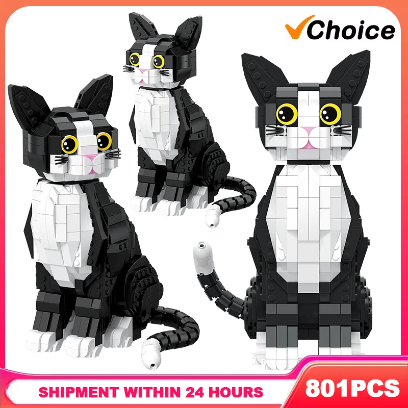 

Креативный конструктор из 801 детали: Модель животного — Кот в смокинге. Милый мультяшный котёнок. Развивающие игрушки-конструкторы для мальчиков и взрослых. Подарки.