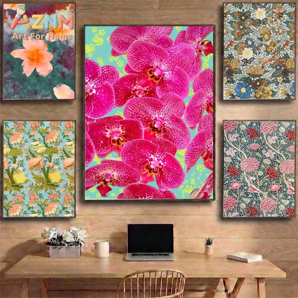

1pc Jungle Mysteries Flower Doodles Poster Canvas Painting Art Wall Poster Home Room Decor
