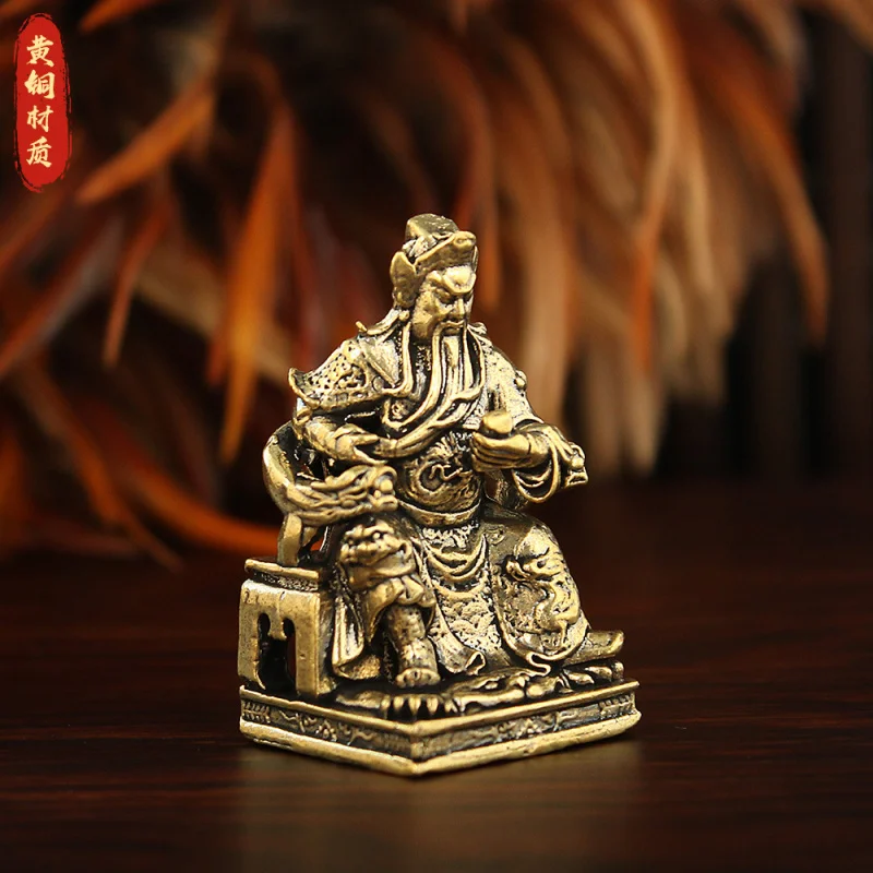 

New Gong Statue Er Ye Brass Seat Guan Yu God of Wealth Creative Living Room Desktop Decoration Housewarming Gift