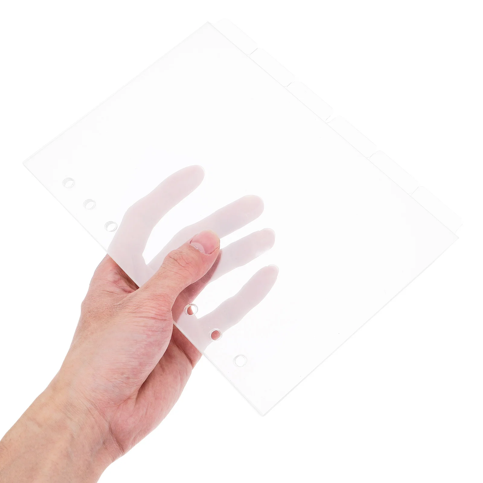 Separadores de pestañas acrílicas para carpetas A5, separadores de índice flexibles y desmontables para uso escolar y de oficina, pestañas divisorias, 6 uds.