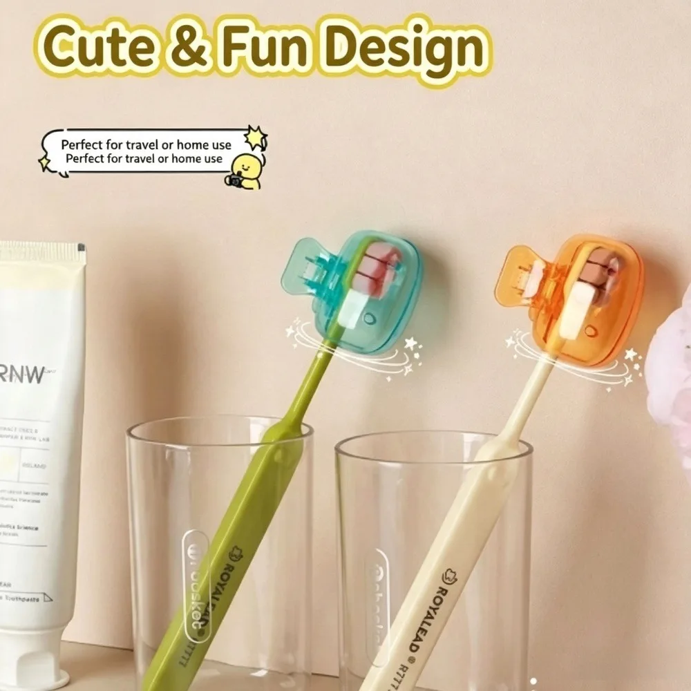 Toothbrush Head Cover, Portable Travel Dustproof Toothbrush Protector Clip, Lightweight Electric Toothbrush Head Storage Case for Home and Trip, 4 Pcs Random Color