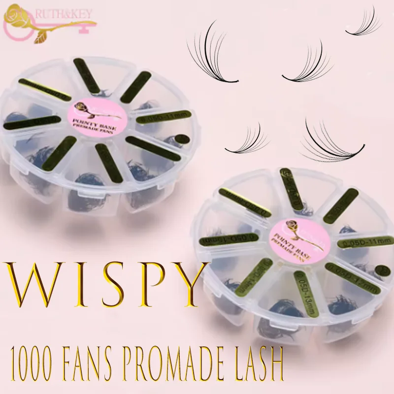 

Ruthkey 1000 Fans Wispy Loose Fan Lash 5D 7D 9D Pointy Base Spike Premade Mixed Lashes Russian Volume Promade False Eyelash