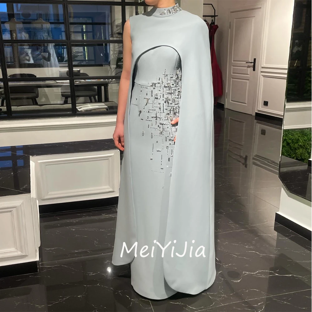 

Meiyijia Evening Dress Scoop Neckline Beaded Sleeveless Zipper up Saudi Arabia Sexy Evening Birthday Club Outfits Summer 2024