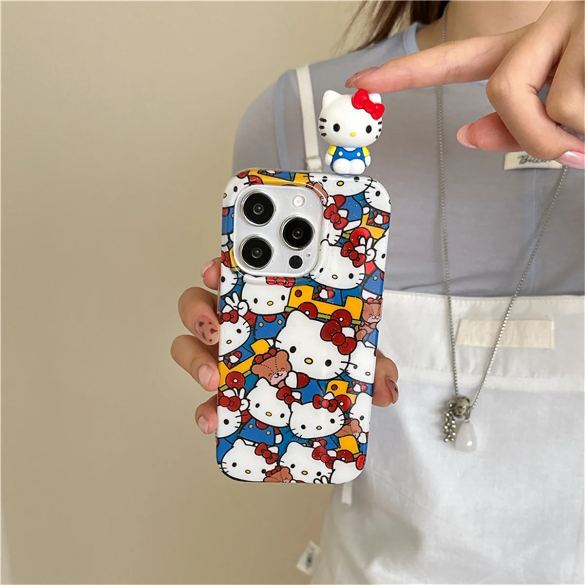 

Cute 3D Hello kitty Phone Case For iPhone 16 Pro 15 14 Pro Max Cover Shockproof Cartoon Cases For iPhone15 Promax