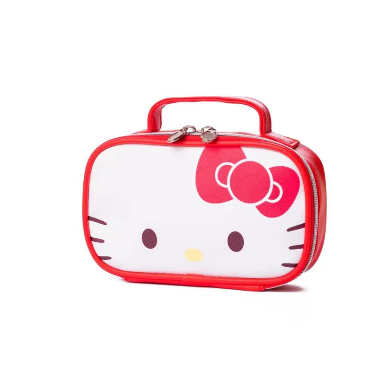 Sanrio Hello Kitty Kuromi Melody Cinnamoroll Kawaii borsa per il trucco donna bambini moda PU astucci con cerniera in pelle astucci per cosmetici