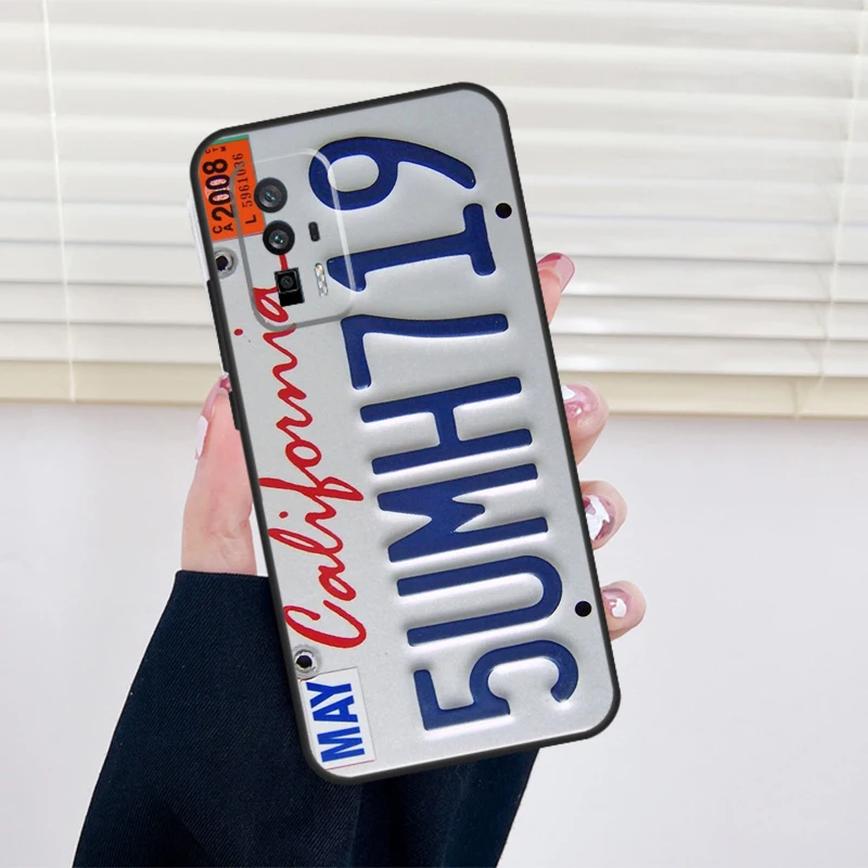 PLATE LICENSE CALIFORNIA For Xiaomi 13 Ultra 12 Lite 11T 12T Pro 12X Case For POCO X3 X5 F5 Pro M6 X4 F4 GT M5s F3