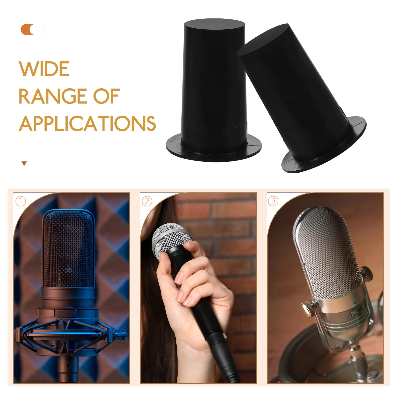 

6Pcs Mic Stand Desktop Plastic Microphone Base Holder Stable Design for Office Studio Stage Home Recording Microphone Rack