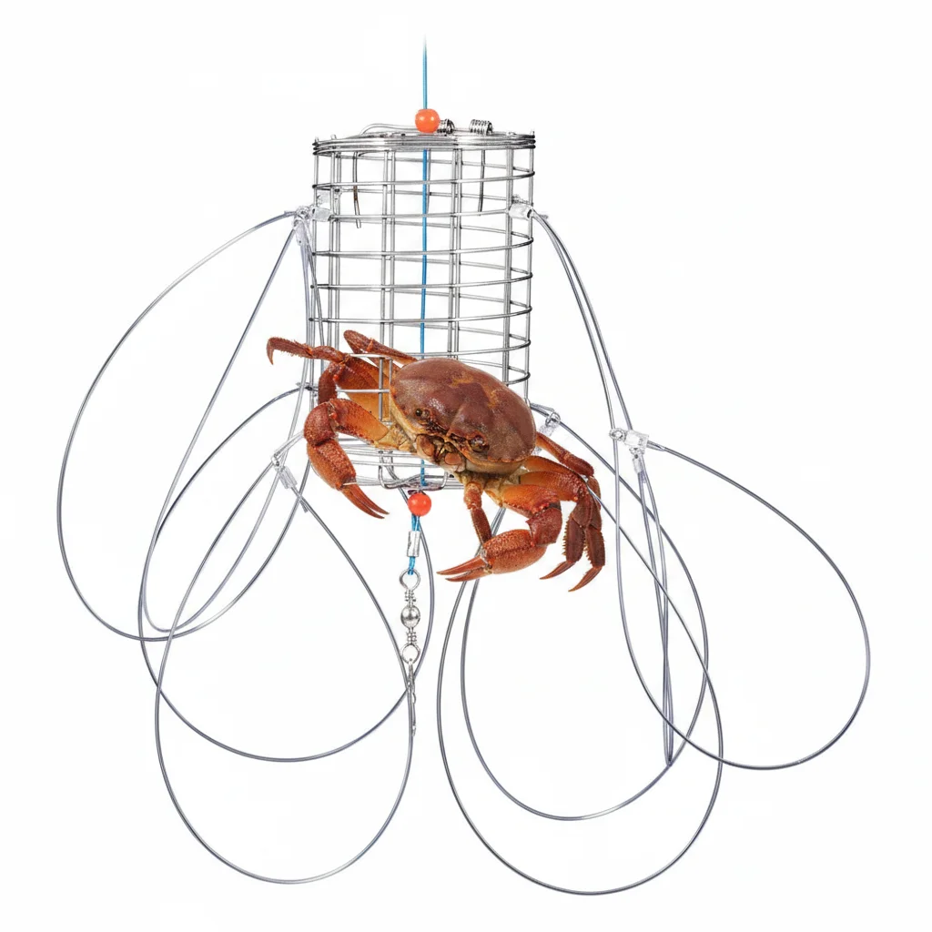 Crab Catching Tool Lure Trap Stainless Steel Bait Cage Fish Cage Feeder Fishing Tackle Suitable Crab Shrimp Crawfish Trap Cage