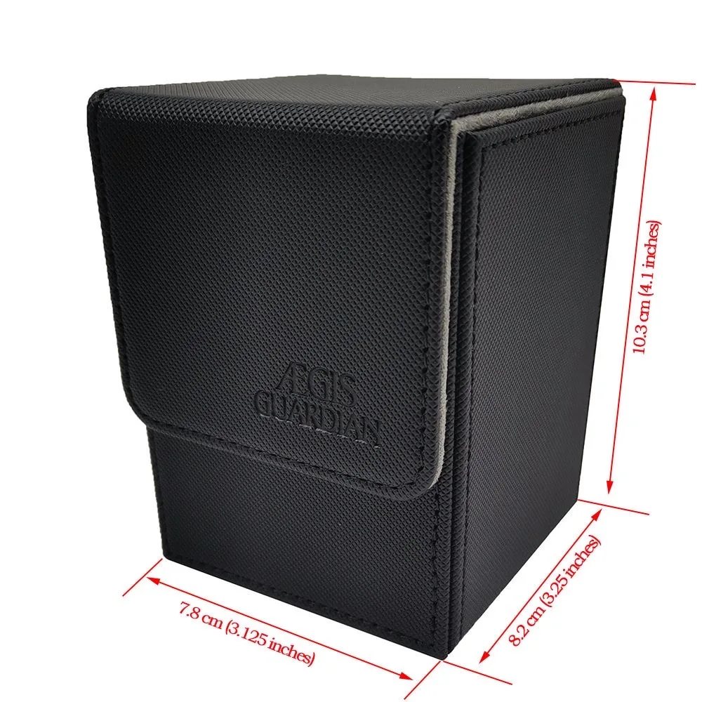 Portable PU Leather Deck Box Holds over 80 Sleeved Cards. Ideal for Commander Decks, Compatible with Magic, Pokémon, Yu‑Gi‑Oh an