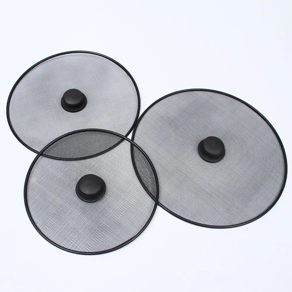 Black Splatter Screen Anti Grease Frying Pan Oil Splash Guard Lid Fine Mesh Splash Guard Cover Lid Kitchen Tools