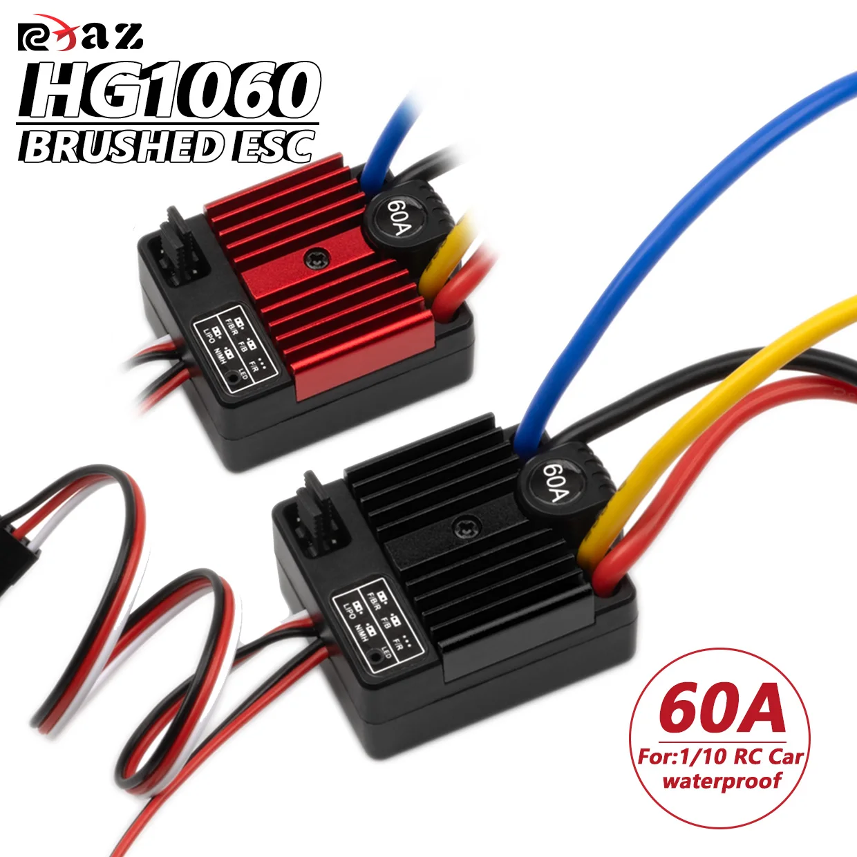

Водонепроницаемый HG1060 60A матовый электронный регулятор скорости ESC 2-3LiPo для 1/10 RC автомобиля, альпинистского автомобиля, осевой SCX10 TRX4 Traxxas HPI