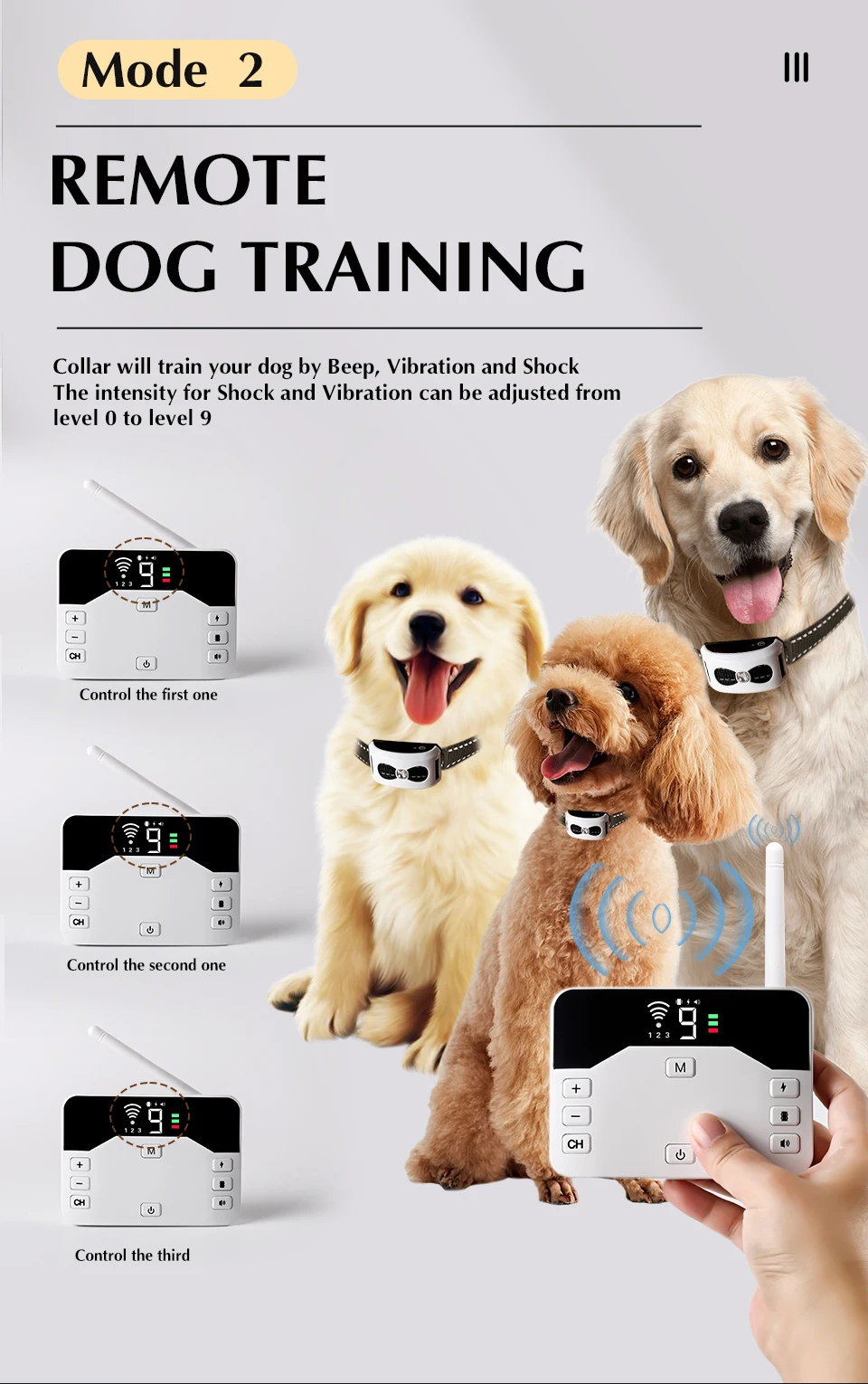 2-in-1 kabelloses elektronisches Hundezaunsystem und ferngesteuertes Trainingshalsband, Beep-Stoß-Vibration und Haustierunterhaltung für Welpen aller Größen – Detail 8