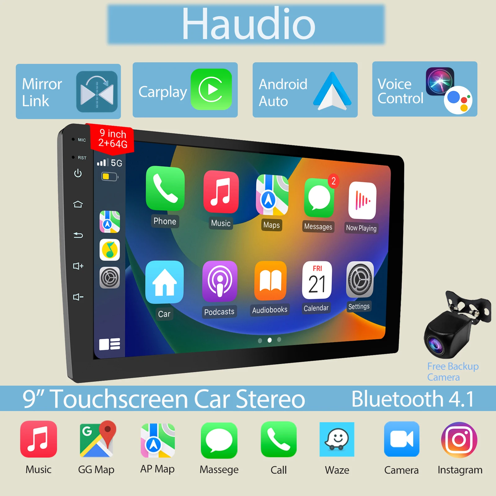 Haudio 9" Double Di…