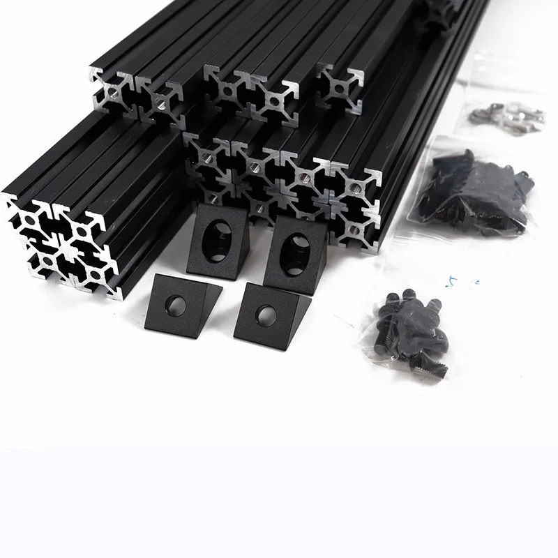 الألومنيوم الشخصي Misumi HFSB5-2020 إطار تشكيل بالبثق عدة ل Voron 2.4 للطابعة ثلاثية الأبعاد الأسود بأكسيد أعمى المفاصل الخامس 2.4 البثق