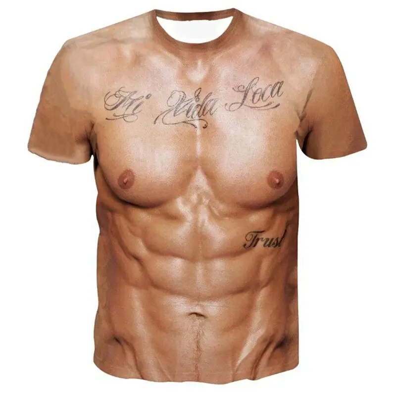 Europe and the United States Summer Sports Retro Tough Man Harajuku 3D Printed Men's Gym Sports Quick Drying Breathable T-shirt image 6