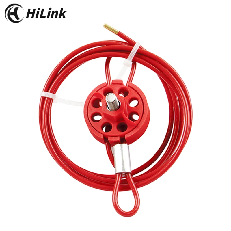 Multipurpose Economic Wheeled Type Cable Lockout With 2m Coated Steel Cable Industrial Adjustable Safety Cable Lock