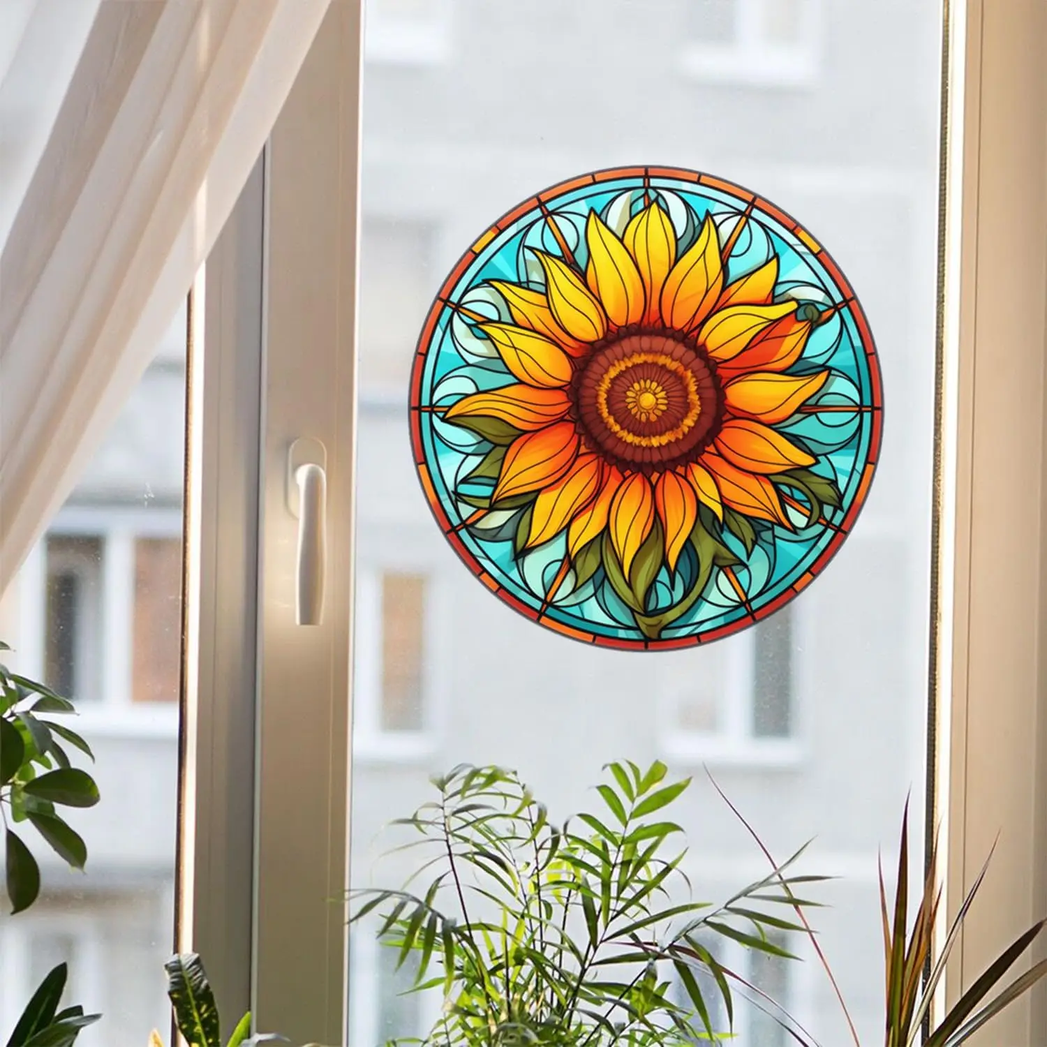 ملصقات كهروستاتيكية للنوافذ والزهور ، شارات زجاجية ثابتة ، فينيل غرفة المعيشة ، مانع للتصادم ، ديكور المنزل ، 1: 1000