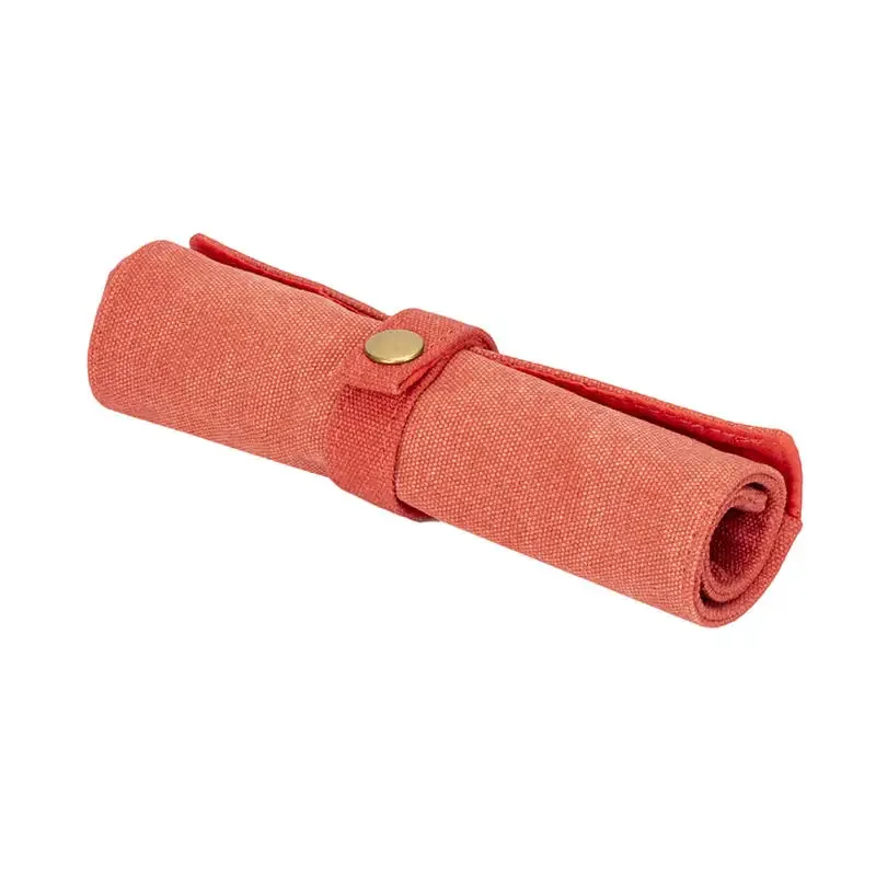 Portable Canvas Waterproof Watch Roll Bag 5 Slot Bracelets Packing Watch Strap Storage Bag Watch Roll Case Necklace Storage Bag