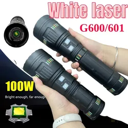 Powerful Aluminum Alloy LED Flashlight with Power Bank Type-c Charge Outdoor White Laser Zoom Emergency Camping Fishing Lantern