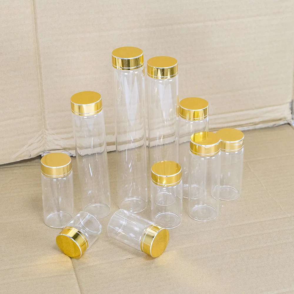 24Pcs Customized Wedding Present Jars Craft Vials Empty Glass Container Ornament Handicraft Gifts Bottle