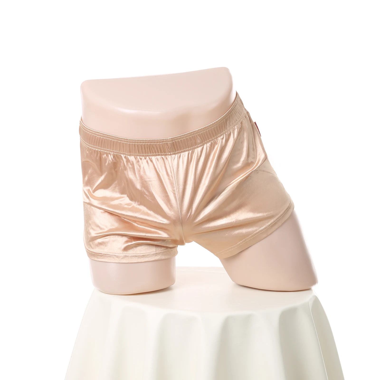 Sexy Nachtwäsche, Schlafanzug, kurze Hosen aus Satin, Herrenunterwäsche, Lounge-Pyjama, Homewear, Schlafhose, Boxershorts – Detail 16