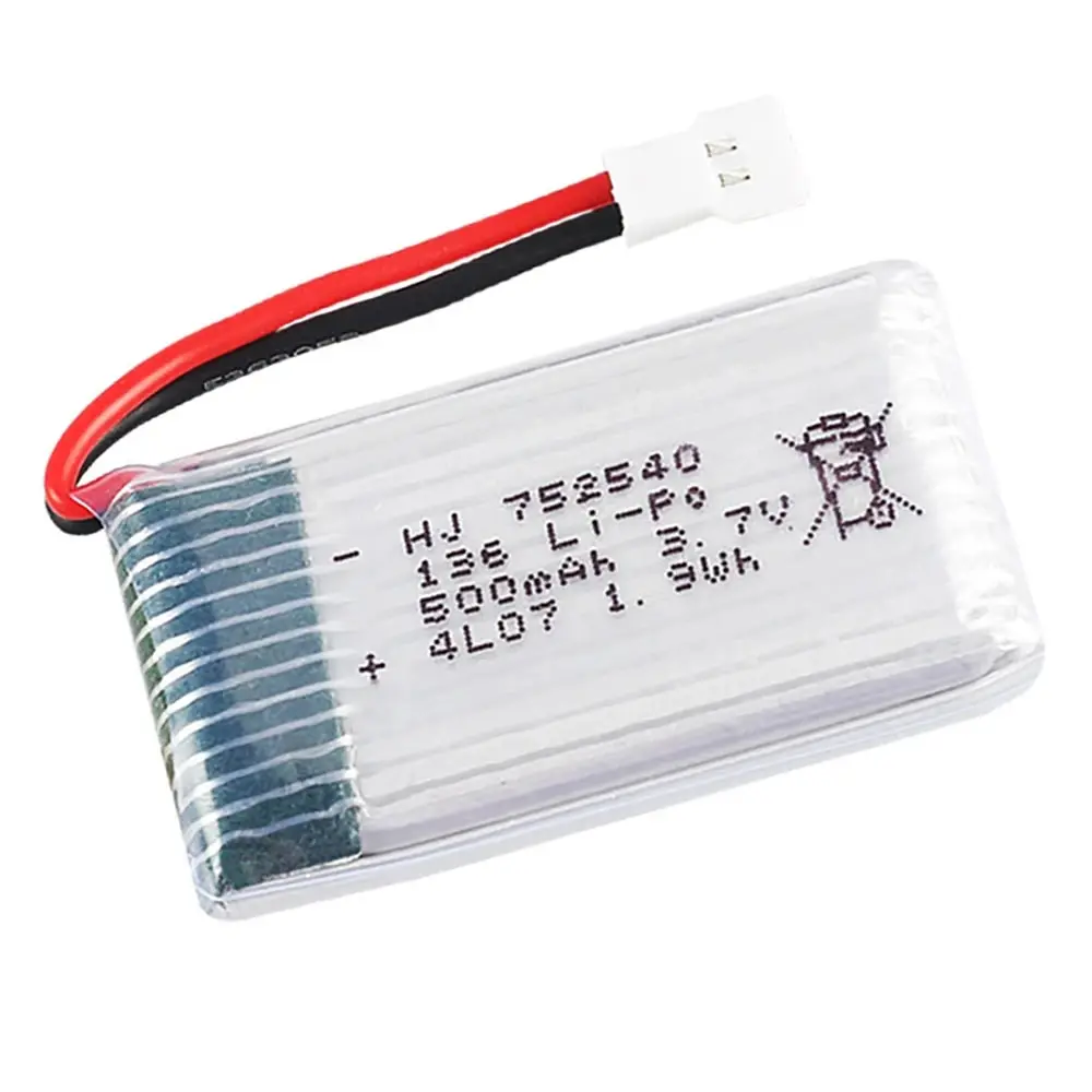 3.7V 500mAh 752540 Lipo Batterie Rechargeable Pour Syma X5C X5SW M68 Checoïncidence CX-30 H5C Drone Pièces De Rechange 2-5 Batterie Ensemble